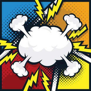 漫画风爆炸云朵图案