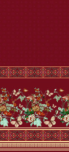 传统中式花卉图案装饰带