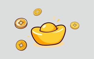 金元宝与铜钱插画