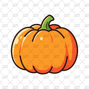 卡通风格橙色南瓜插画