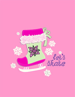 粉色圣诞靴插画设计