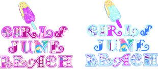 女孩果汁主题多彩字体设计