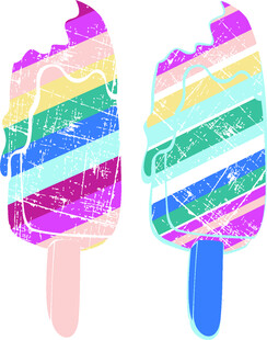 多彩条纹冰淇淋