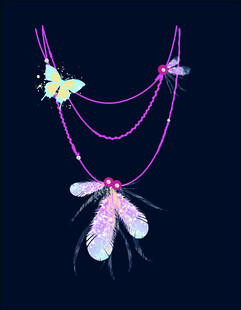 梦幻蜻蜓多层项链饰品