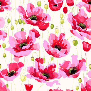 粉色罂粟花卉图案背景