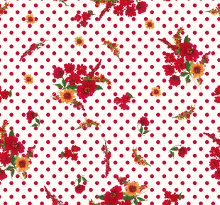 红色花卉波点图案纹理
