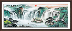 客厅沙发书房山水画