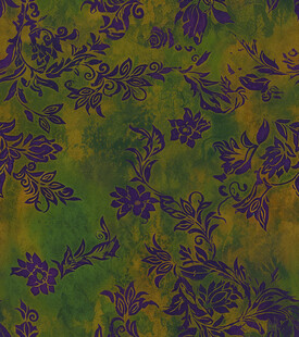 绿色底紫色花卉图案纹理