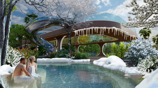 梦幻泳池边的惬意休闲时光