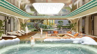 室内豪华泳池休闲空间