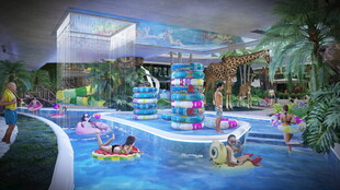 室内水上乐园欢乐场景