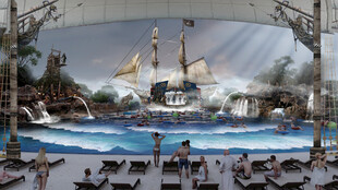 水上乐园欢乐游玩场景