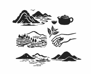 山水间的茶饮悠然意境