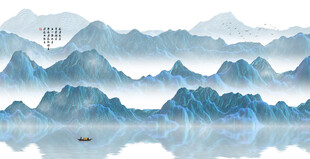 新中式水墨山水画