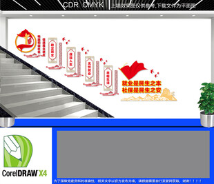 就业保障楼道文化墙