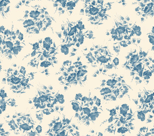 蓝白花卉图案布料纹理