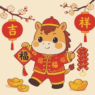 2026马年萌马贺岁喜庆形象
