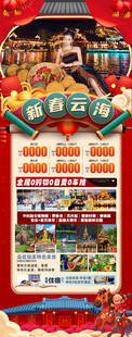 新年春节云西双版纳旅游海报