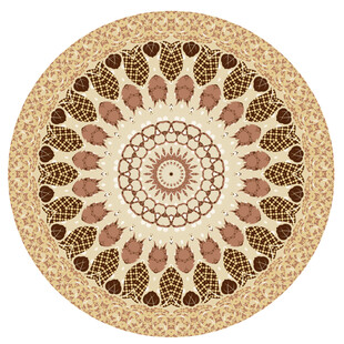 复古花纹圆形装饰图案