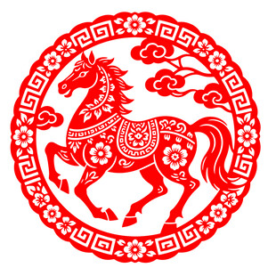 马年剪纸窗花