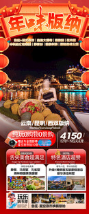 新年春节云西双版纳旅游海报