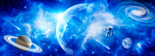 宇航员外太空星球宇宙星空背景墙