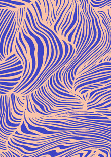 蓝黄交织抽象波纹图案