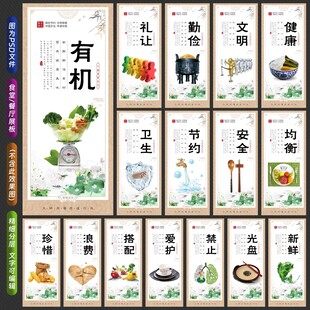 食堂标语 餐厅挂画 饮食展板