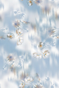 梦幻蓝白花朵背景图