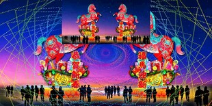 传统花灯彩灯效果图