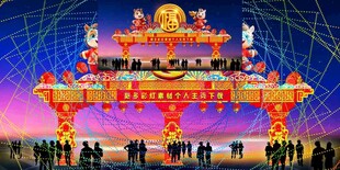 新春门楼效果彩灯
