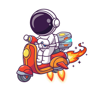 宇航员驾驶火箭机车