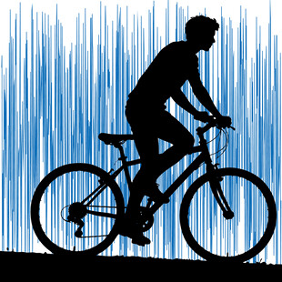 骑行者剪影动感线条背景