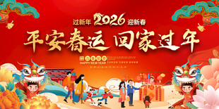 2026平安春运宣传展板