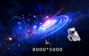 宇宙飞船遨游璀璨星空