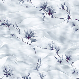 蓝白花卉纹理布料图案