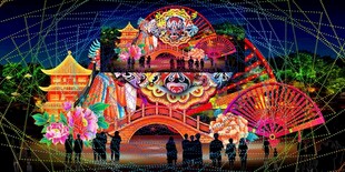 传统花灯彩灯效果图