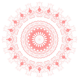 圆形粉色古典花纹