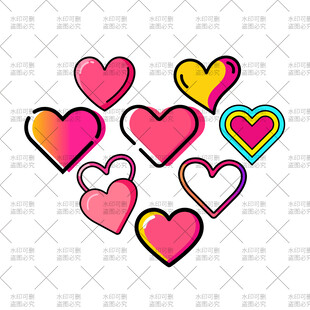 多彩爱心图案集合