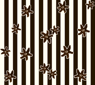 条纹背景上的花朵图案