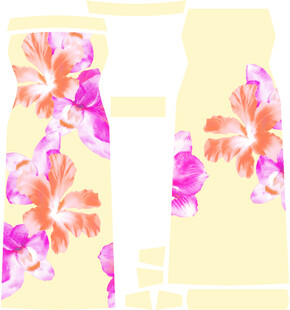 花卉图案服装裁片