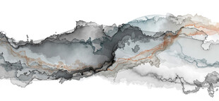 水墨云丝抽象线条画