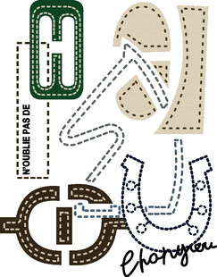 复古风格字母图案设计元素