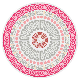 粉色圆形曼陀罗花纹图案