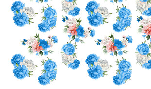 蓝色花卉图案设计素材