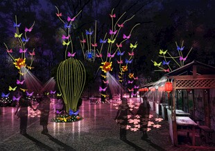 公园蝴蝶主题亮化
