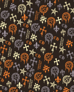 万圣节元素无缝图案背景