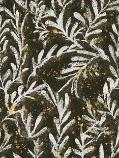 银白叶片纹理艺术图案