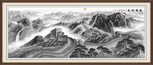 灰色中国画万里长城