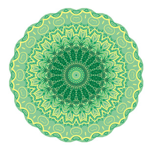 圆形绿色精美花纹图案